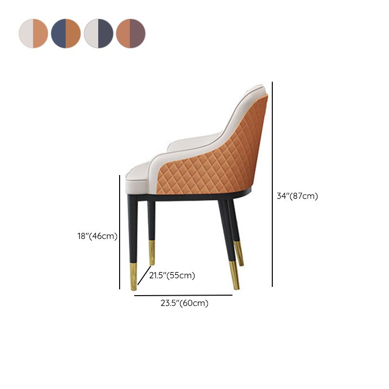 Glam Kitchen Dining Arm Chairs Faux Leather Kitchen Dining Chairs