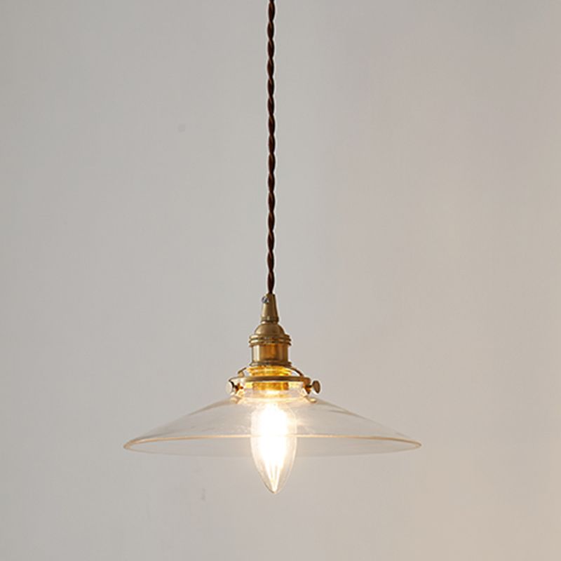 Lampada a sospensione in ottone in ottone in ottone industriale 1 lampada a sospensione in vetro leggero per ristorante