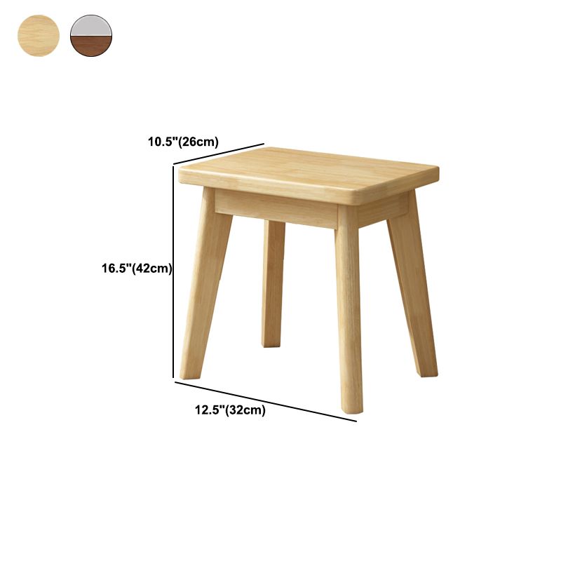 Wood Vanity Set with Stool and Mirror Scandinavian 4 Drawers Dresser