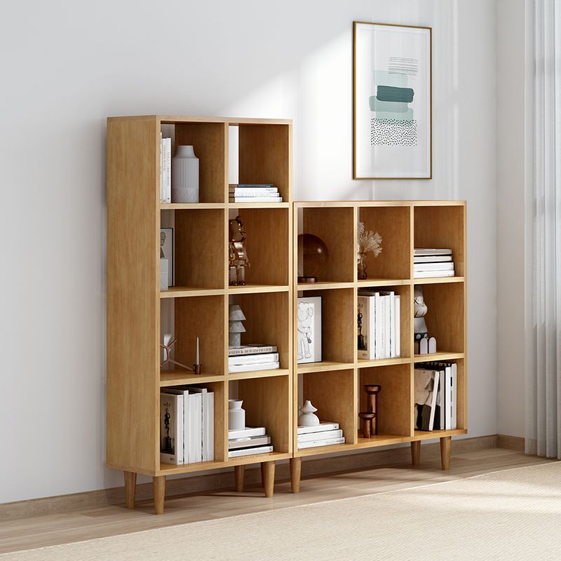 Modern Style Solid Wood Bookshelf Open Back Bookcase with Shelves