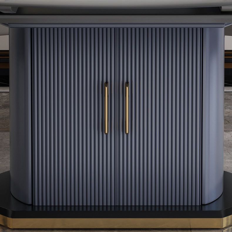 Glam Style Round Sintered Stone Dining Room Set Space-Saving Design Dining Table Furniture