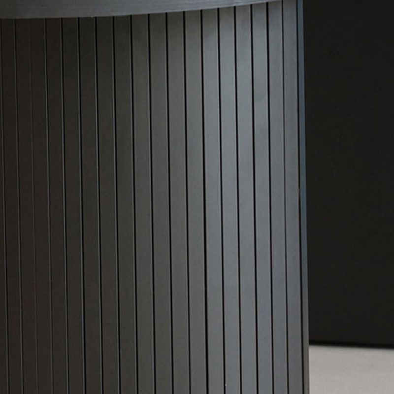 Free Form Double Pedestal Modern Dining Table Black Fixed Table of Wood
