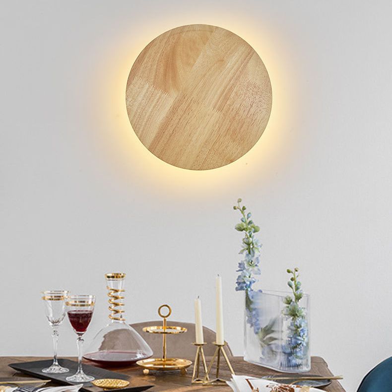 Chinese Style Wooden Wall Lamp Minimalism LED Wall Mount Light for Bedroom Living Room