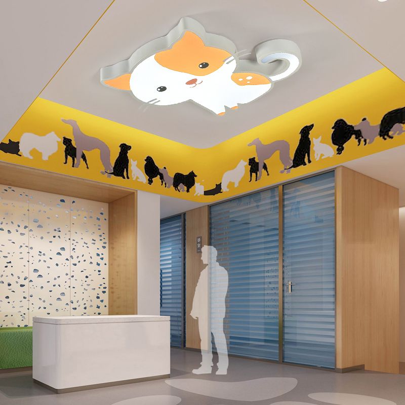 Metal Unique Shade Flush Ceiling Light Kid Style 1 Light Flush Mount Halterung