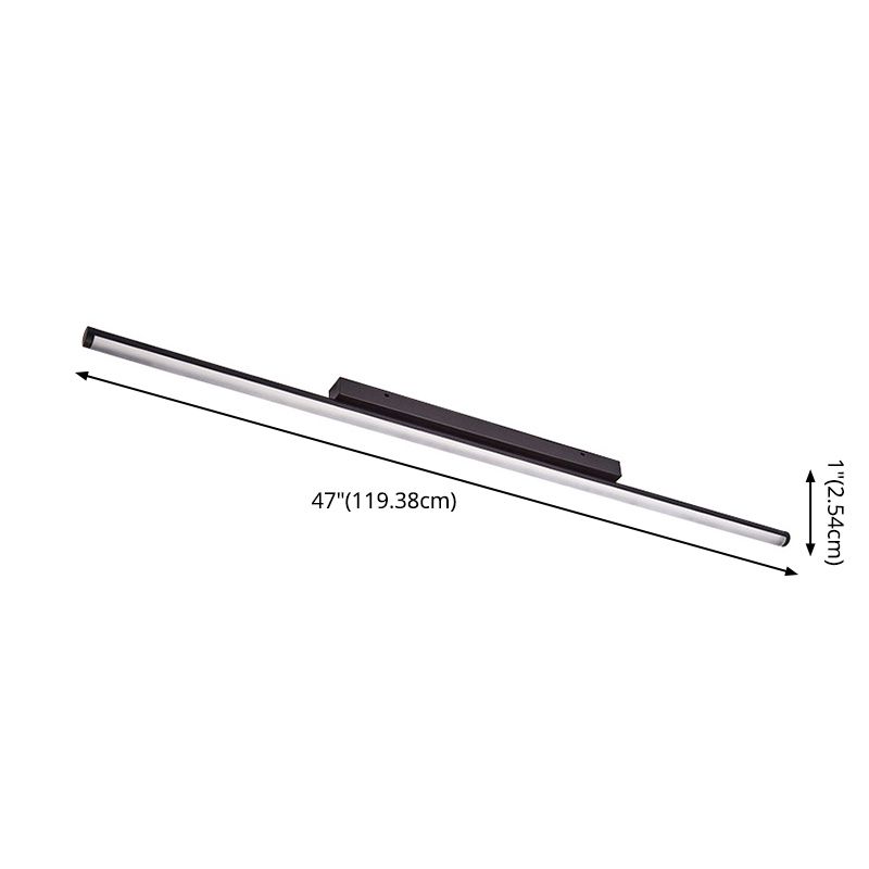 Lineare Deckenleuchte im minimalistischen Stil, LED-Beleuchtung aus Metall in Deckennähe