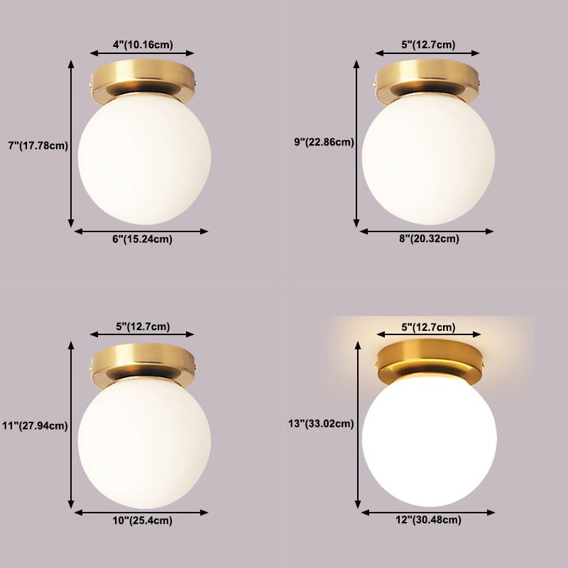 Modern Ceiling Flush Mount Light Simplicity White Glass Flush Lamp