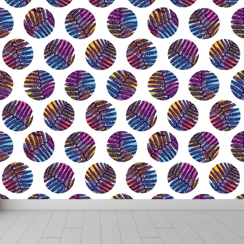 Contemporary Botanical Print Mural Decal Soft Color Dining Room Wall Covering, Custom