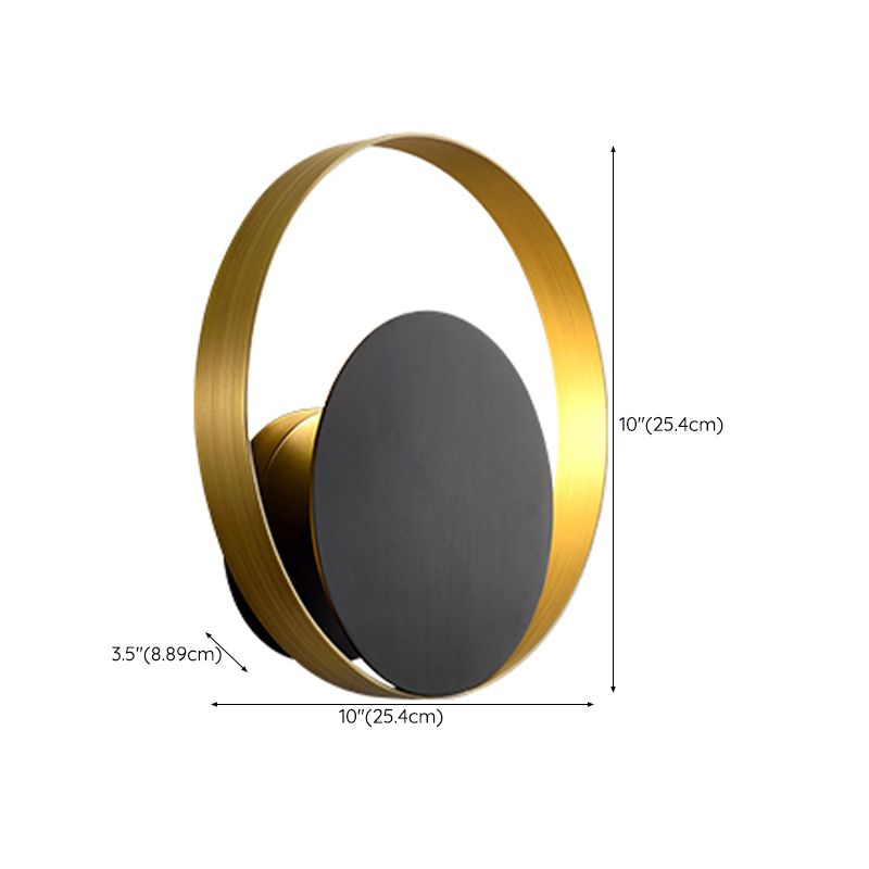 Modern Wall Sconce Circle Shape Wall Light with Metal Shade for Bedroom