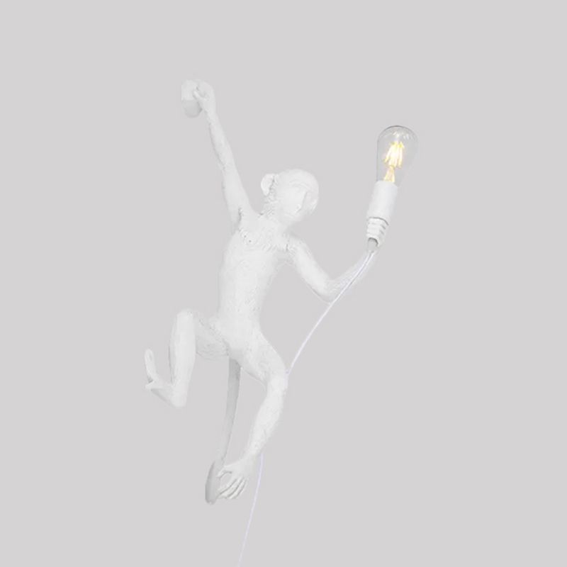 Monkey Monkey Monte Monte Montaggio della parete Art DECO DECO WHITE WALL SCONCE per foyer