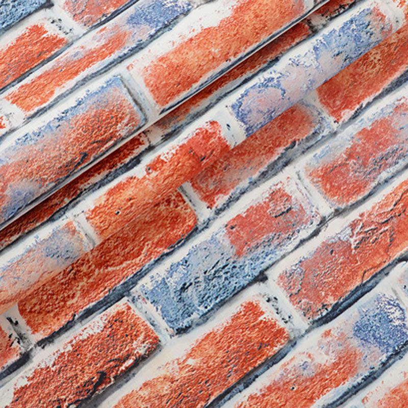 Papier peint effet brique de couleur claire, revêtement mural en vinyle résistant aux taches pour décoration de café, Non collé