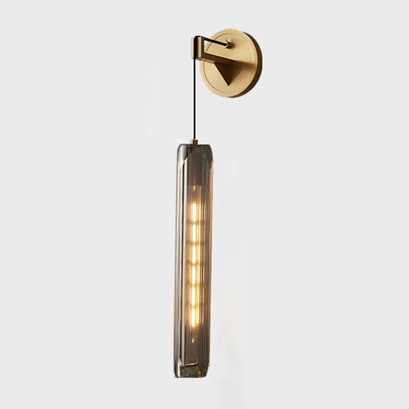 Nordic Style Wall Light Cylinder Shape Wall Lamp with Crystal Shade for Bedroom