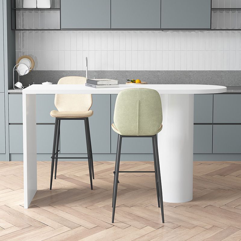 Contemporary Wood Bar Table Bistro Bar Desk with Double Pedestal