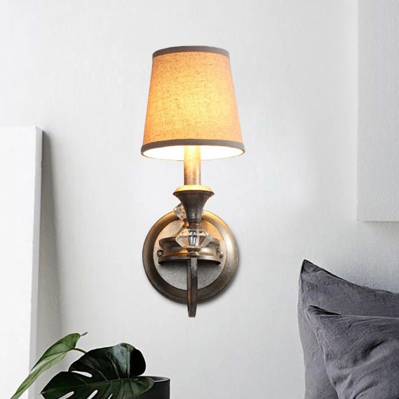Idea de pared de pared de barril de plata envejecida tela del campo