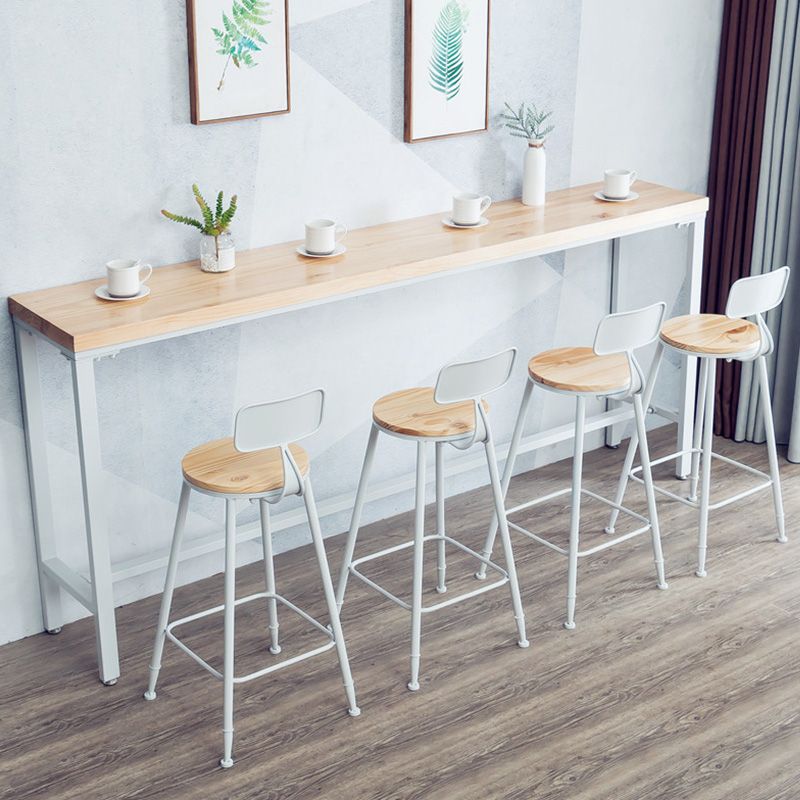 Modern Pub Height Dining Table Wood Top Pub Table for Patio Use