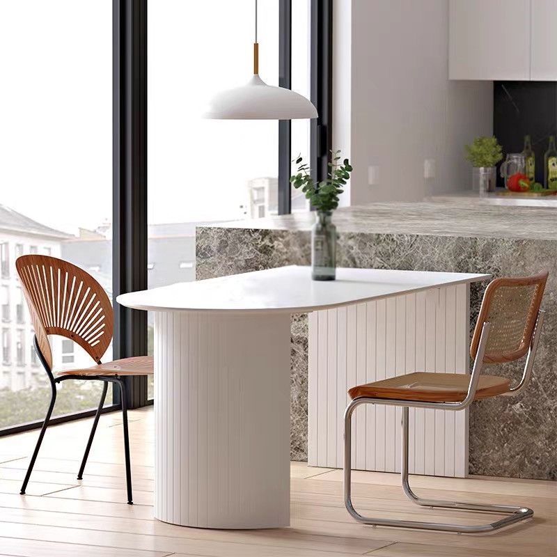 Contemporary Solid Wood Standard Dining Table White Standard Dining Table for Kitchen