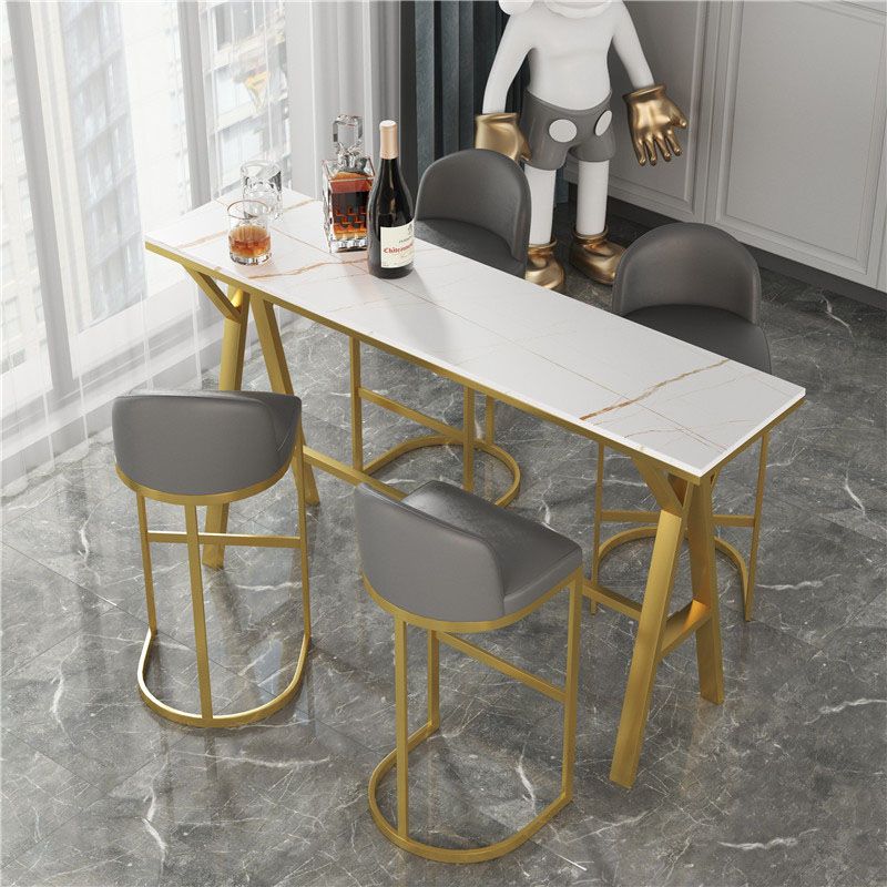 Rectangular Bar Table and Stools Glam 1/3/5 Pieces Pub Table Set