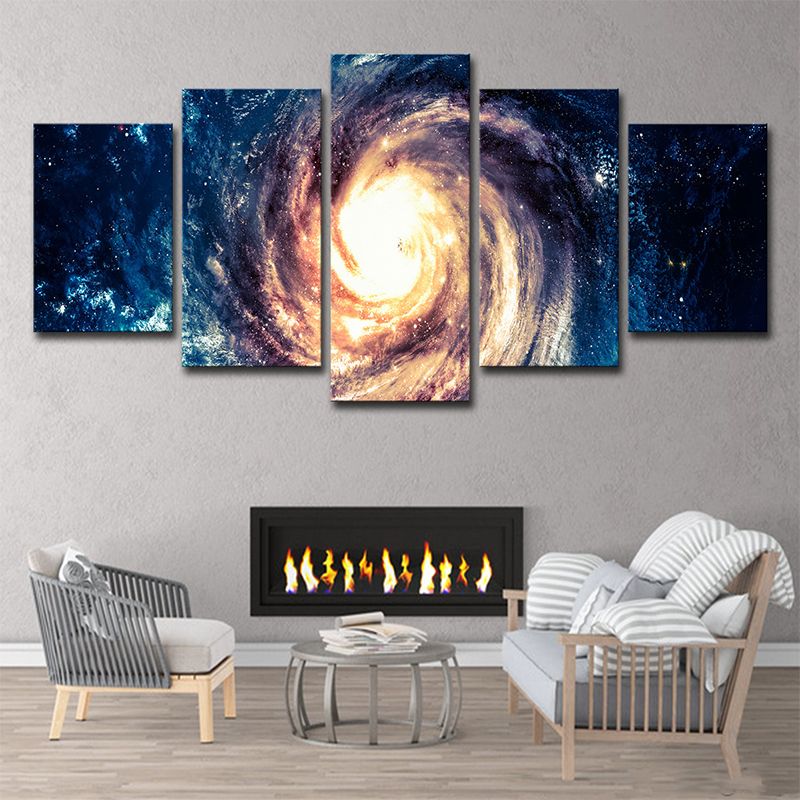 Blue Spiral Galaxy Canvas Print Universe Kids Multi-Piece Wall Art for Bedroom