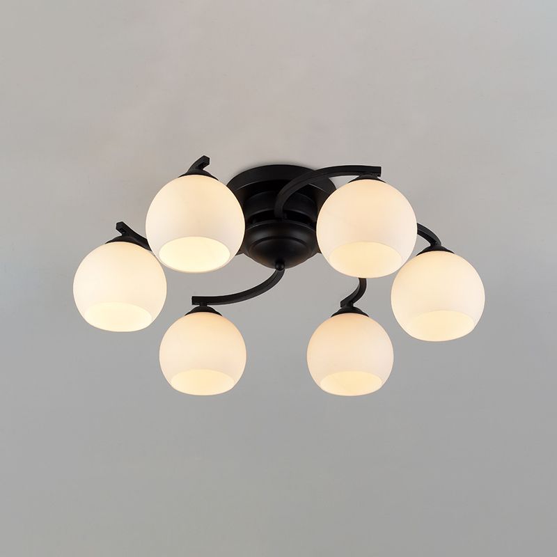 Lámpara de montaje de punto de luz de techo de bola tradicional en negro