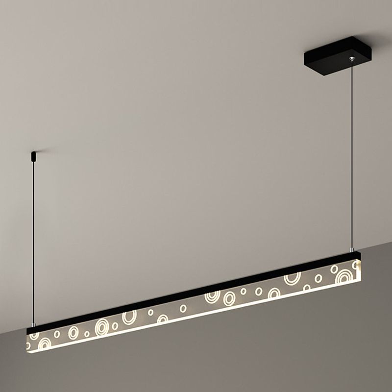 Minimalist Circle Print Suspension Lamp Aluminum Dining Room LED Island Light