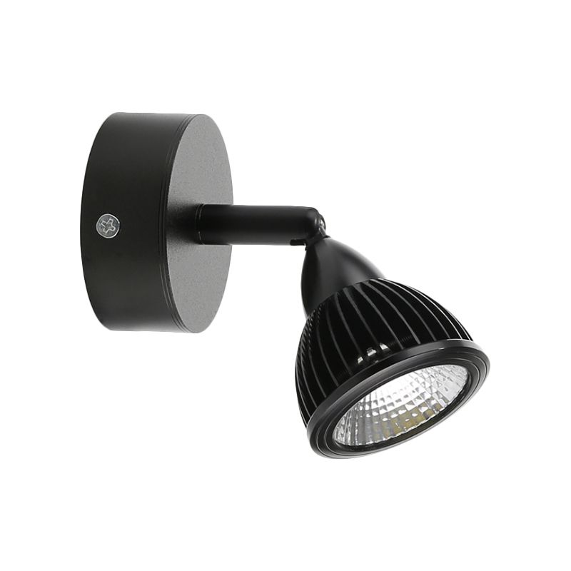 Rotatable Domed Wall Sconce Light Modern Metal LED Black/White Wall Lamp with/without Switch in Warm/White Light
