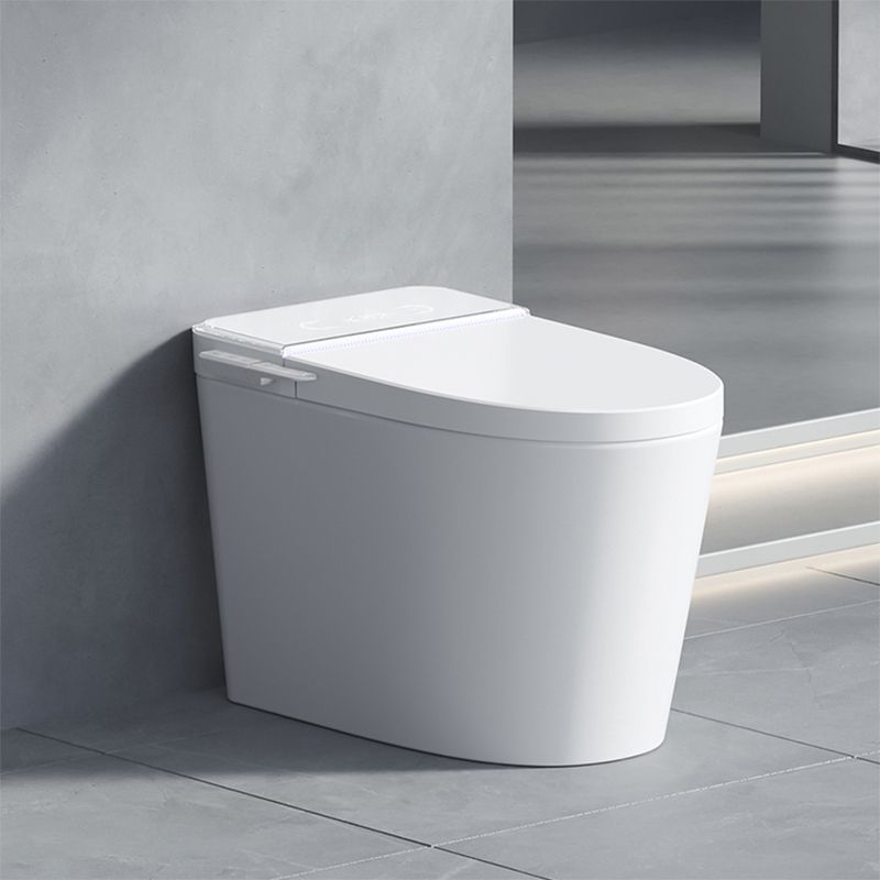 White Smart Toilet Elongated Bidet Seat with Unlimited Warm Water