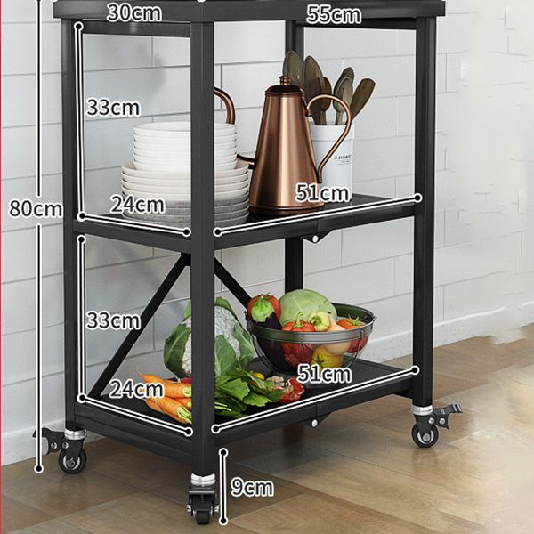 Modern Metal Prep Table Home Kitchen Prep Table with Shelves