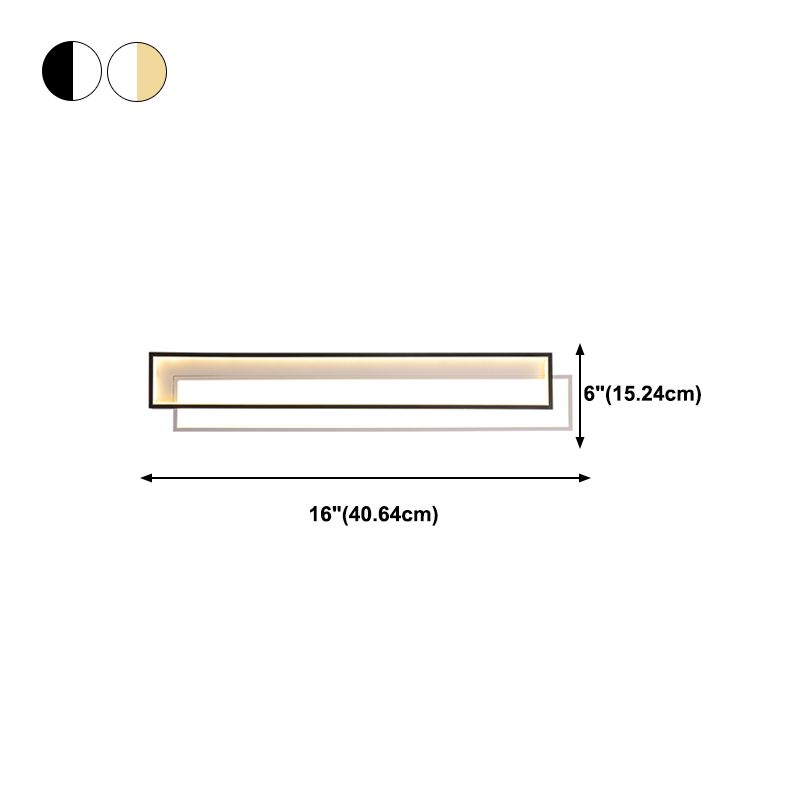 Rectangle Wall Lights Modern Style Metal 2 Light Wall Mount Lights