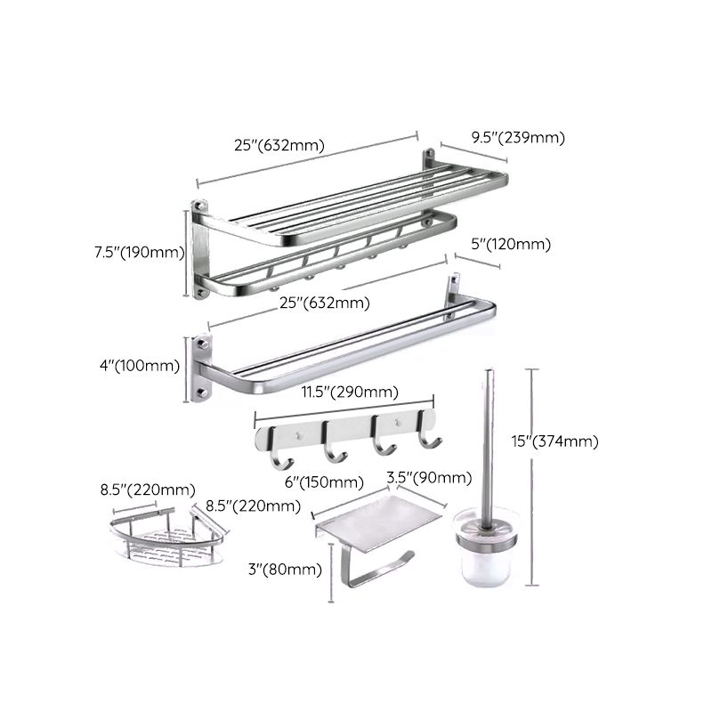 Modern Bathroom Set Paper Holder Bath Shelf Stainless Steel Bathroom Accessory Kit