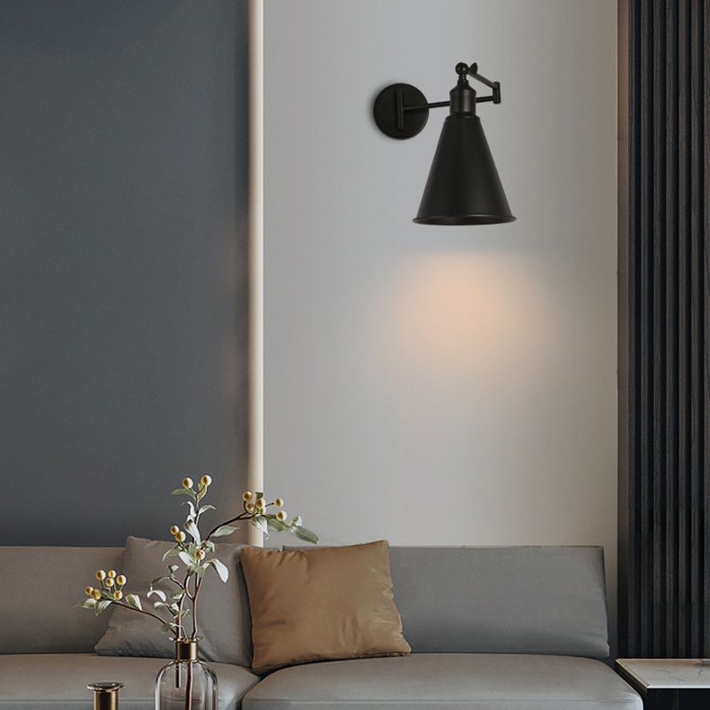 1-Light Wall Sconce Industrial Style Metal Wall Lighting for Bedroom