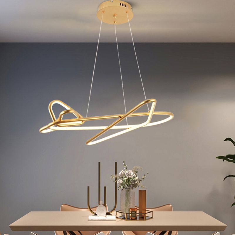 Modern Creative LED Pendant Light Lacquered Aluminium Linear Chandelier with Silicone Shade