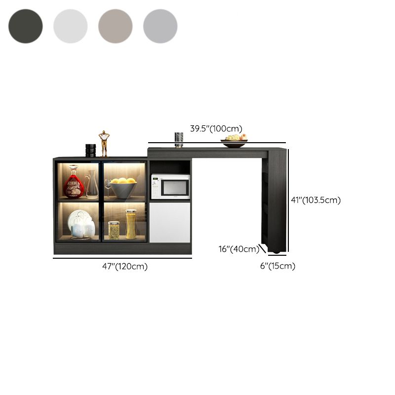 Modern Style Rectangle Bar Table Living Room Bistro Bar Desk with Storage