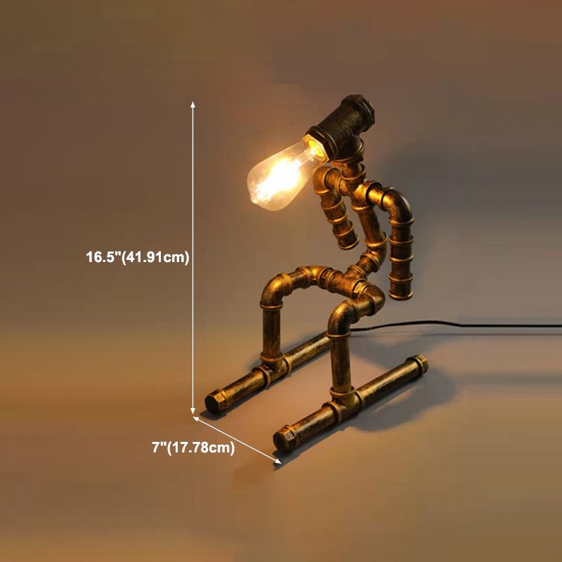 Industrial Style Unique Shape Table Lighting Metal 1 Light Table Lamp for Bedroom