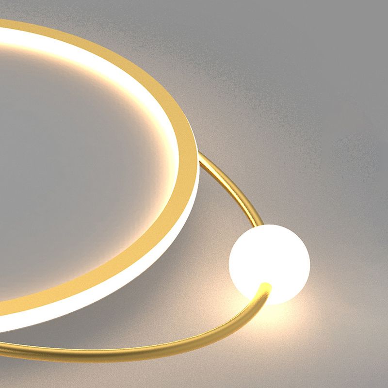 Gouden Ring Flush Mount Plafond Licht Eenvoud LED Acryl Dicht aan plafond lamp