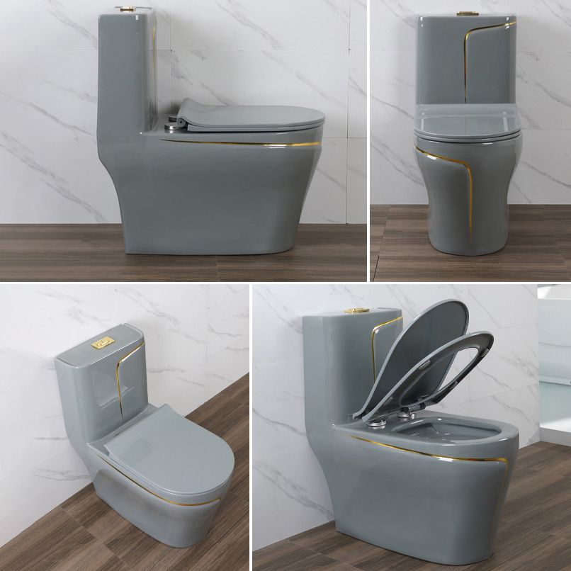 Traditional Floor Mounted Urine Toilet Siphon Jet Toilet Bowl with Toilet Seat