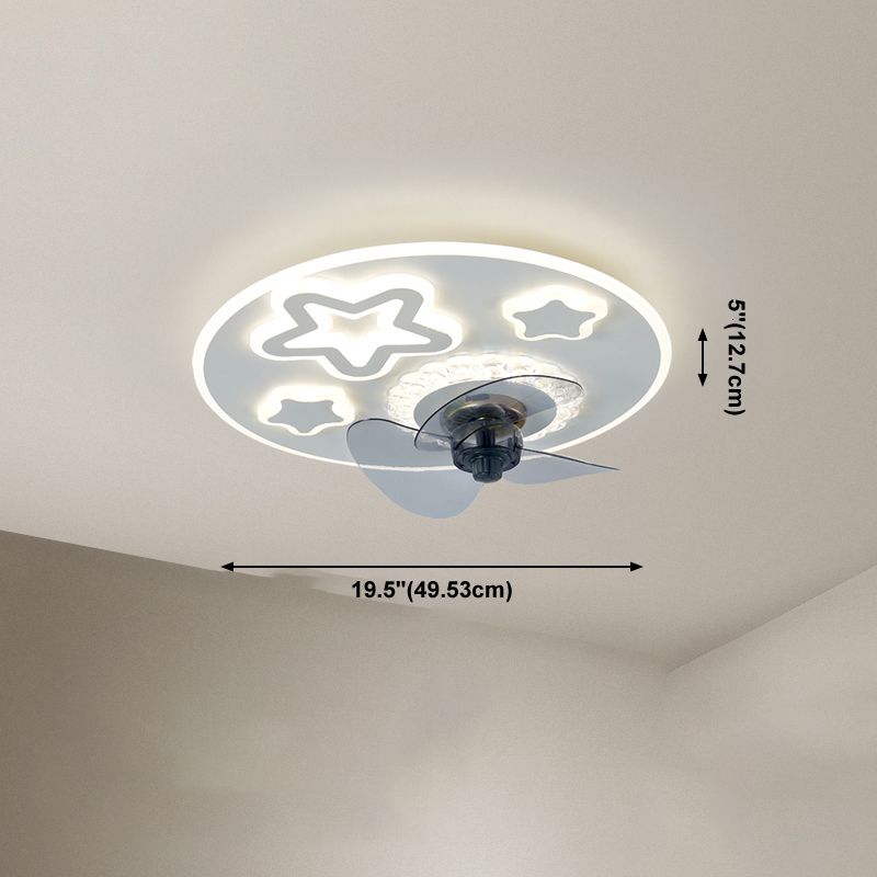 Lampada a ventola a soffitto in metallo in stile semplice per la camera da letto
