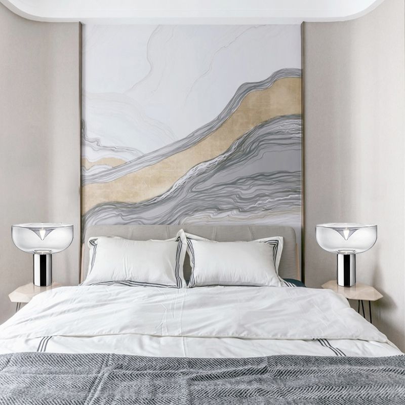 Bowl Glass Night Light minimalisme 1-Bulb Table Lampe avec design de haut ouvert pour la chambre