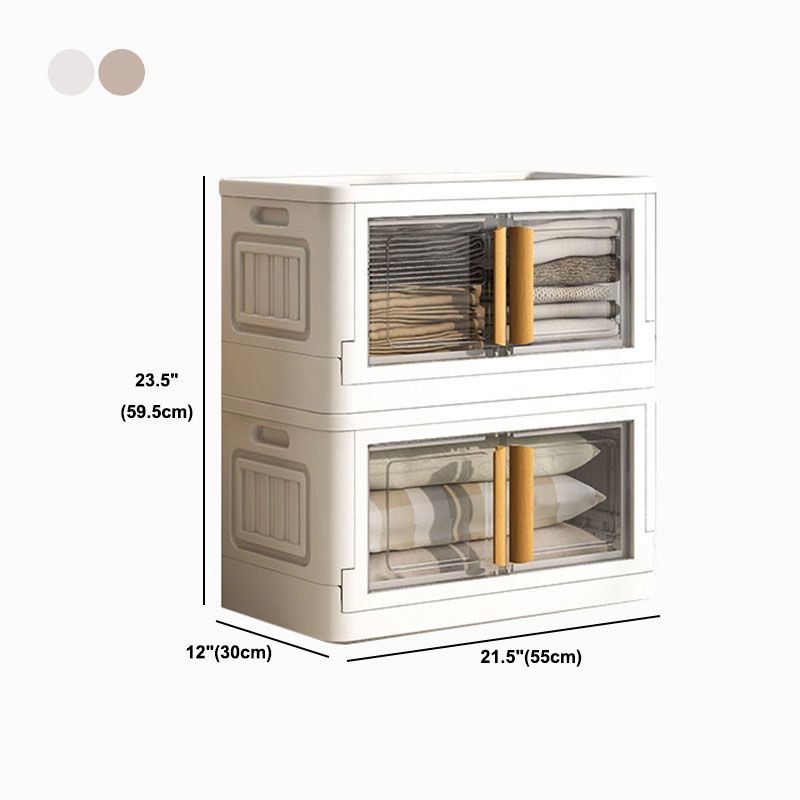 White Storage Cabinet Contemporary Hinged Wardrobe Cabinet for Bedroom