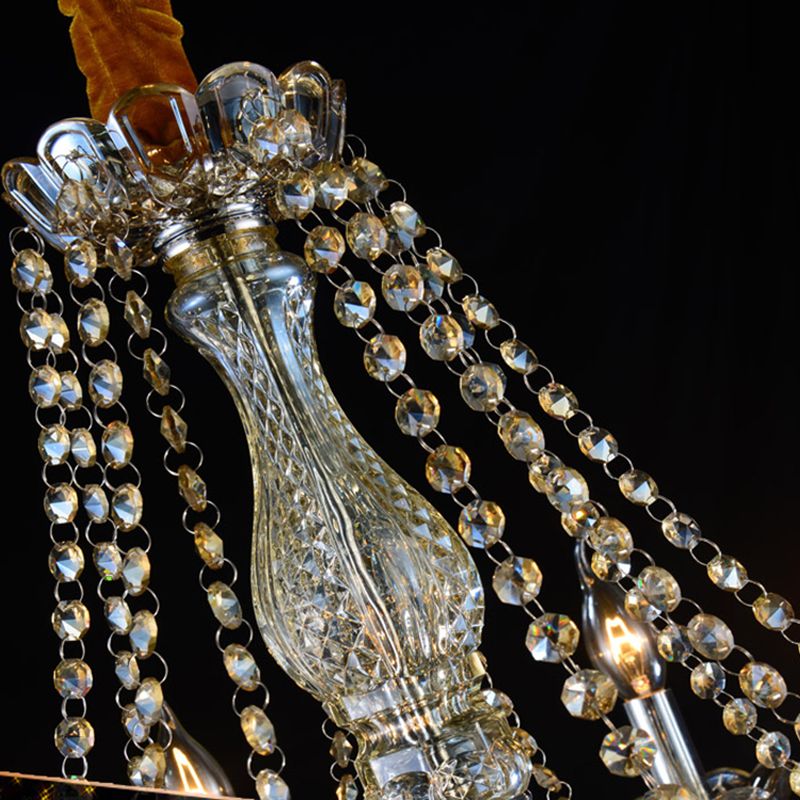 Lumières de lustre unique traditionnelles Crystal suspendues suspendues en or