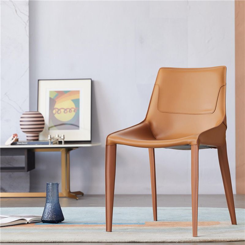 Contemporary Faux Leather Dining Chairs Indoor-Outdoor Parsons Chair