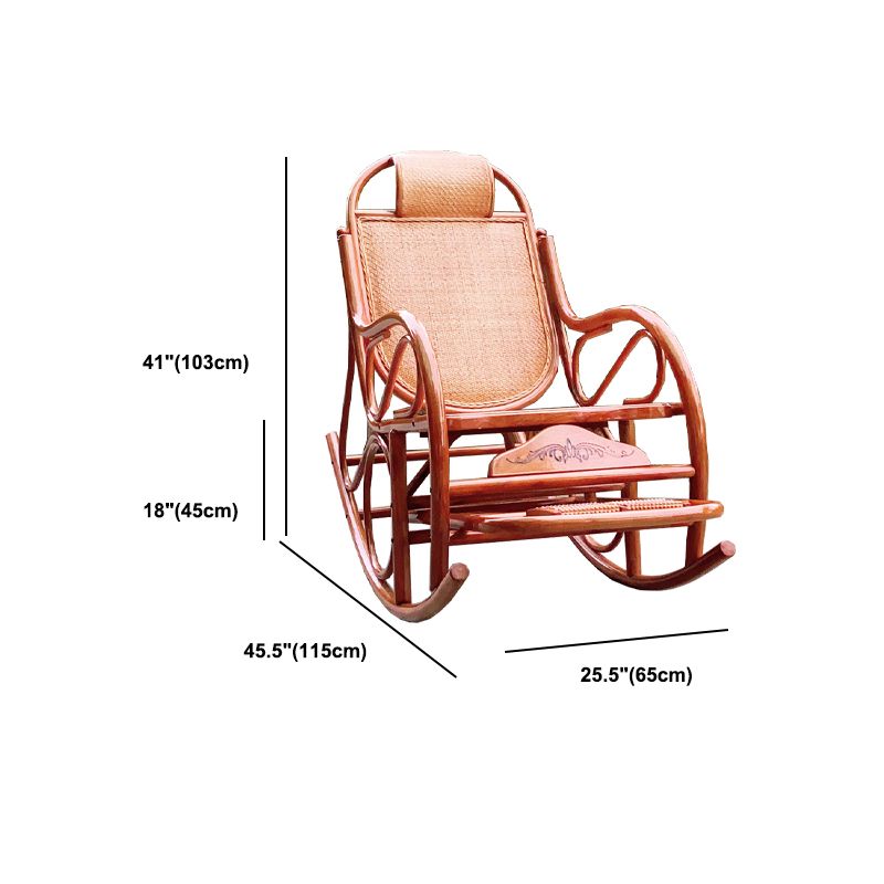 Mid-Century Modern Recliner Chair Rattan/Wicker Recliner Chair for Parlor