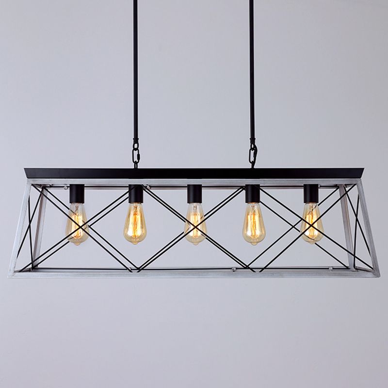 Rettangolo Hanging Island Lights INDUSTRIAL Iron INDIPENT ALLIMINE PER RISTATORE