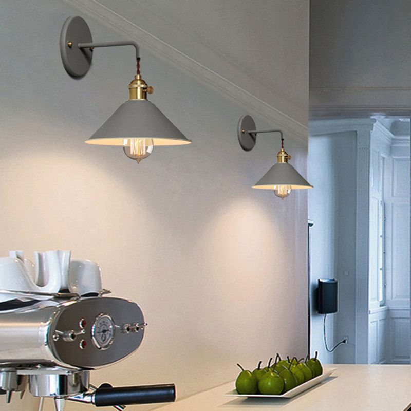 Modern Style Tapered Wall Sconces Metal 1 Light Wall Lighting Fixtures