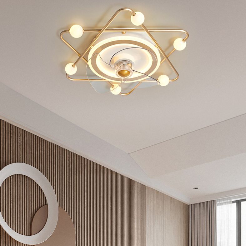Nordic Round Flush Mount Lüfter Leuchtung Acryl Schlafzimmer LED SEMI Flush Leuchte