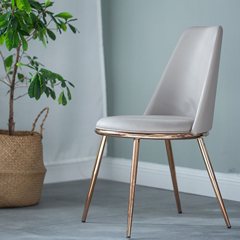 Glam Style Side Chair Parsons Indoor Dining Chair with Gold Legs
