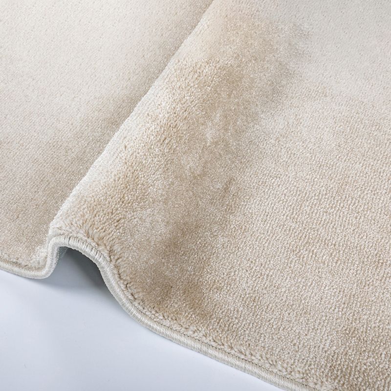 Round Gray Color Plain Rug Polyester Contemporary Anti-Slip Backing Indoor Rug for Living Room