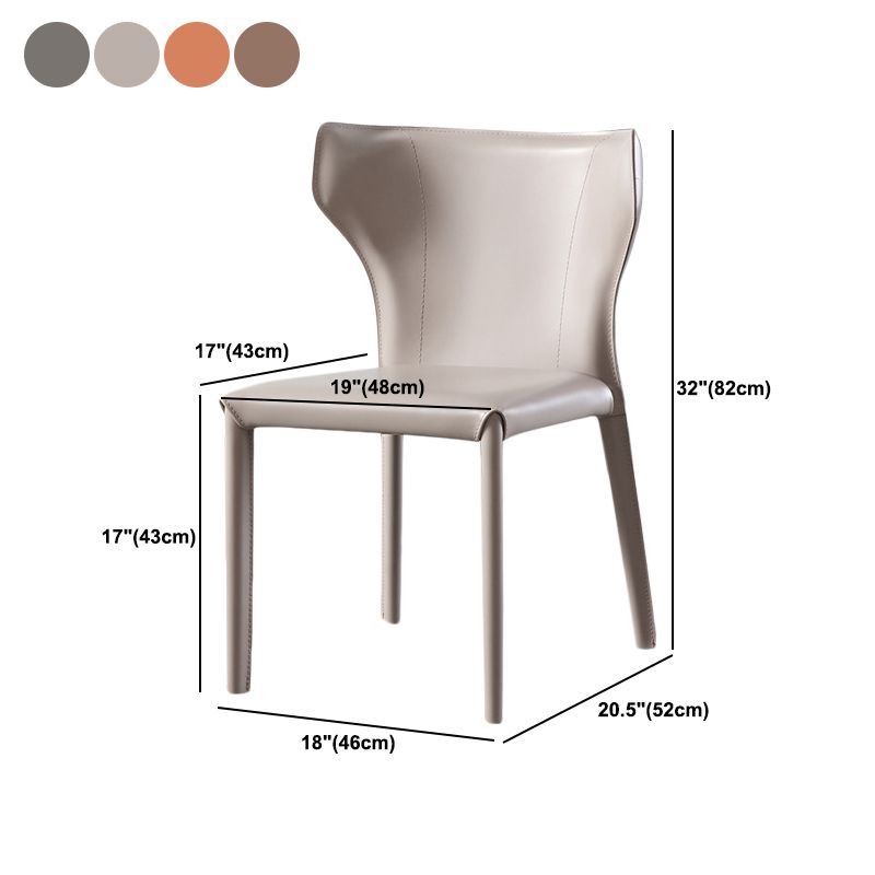 Modern Style Leather Dining Side Chair Wingback Side Armless Chair for Restaurant Use