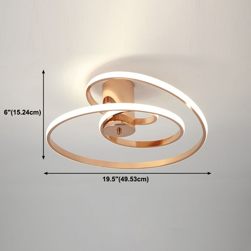 Nordic Linear Ceiling Light Aluminum Gold LED Flush Mount Light for Living Room