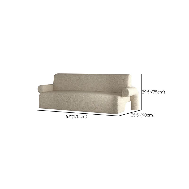 Contemporary Wool Sofa with Tight Back and Recessed Arm,35.43" W