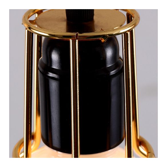 Globe Coffee Shop Hanging Lamp Loft Retro Metallic 1 Head Gold/Silver Finish Pendant Light armatuur met draadframe