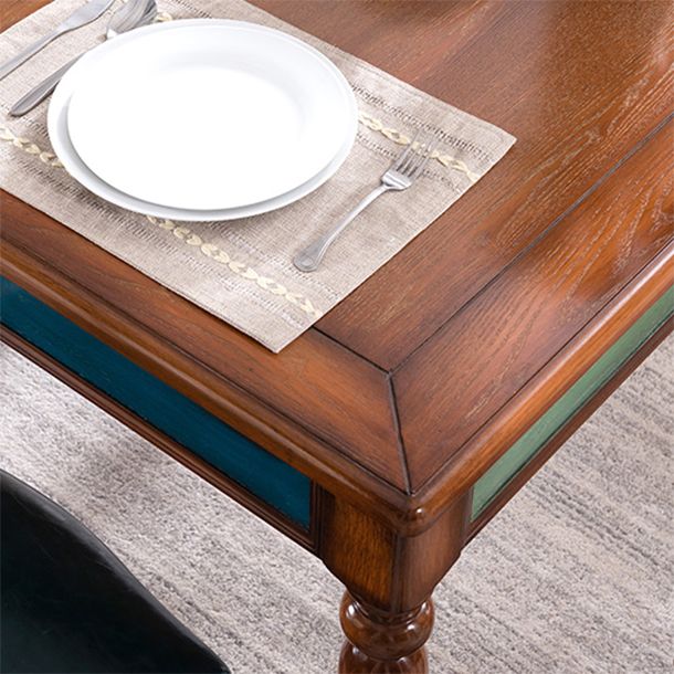 Mesa de madera de madera sólida Mesa de comedor de madera moderna de mediados de siglo con 4 patas